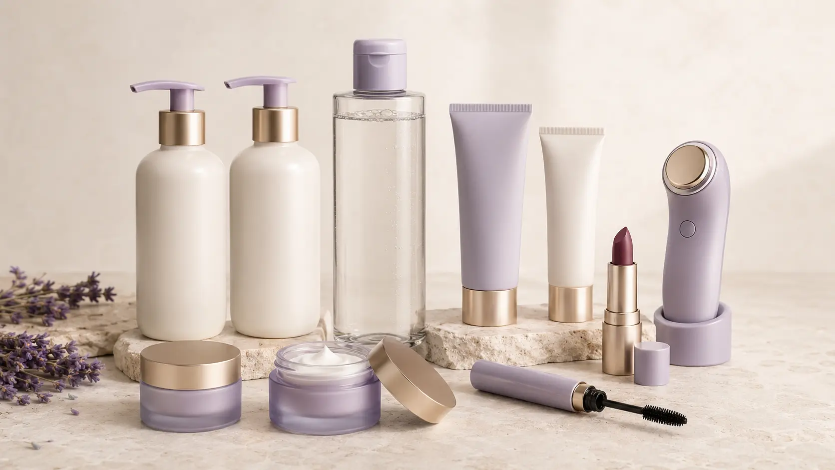 Illustrative wholesale assortment of skincare and cosmetic products